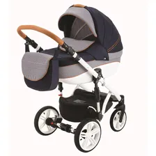 Коляска 2 в 1 Adamex Avanti Deluxe X9 т.синий-серый узор