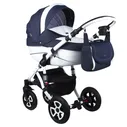 Коляска 2 в 1 Adamex Barletta Carbon (джинс+белый принт PIK11)