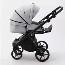 Коляска 3 в 1 Adamex Mateo 100% эко-кожа, SA-3 серая кожа