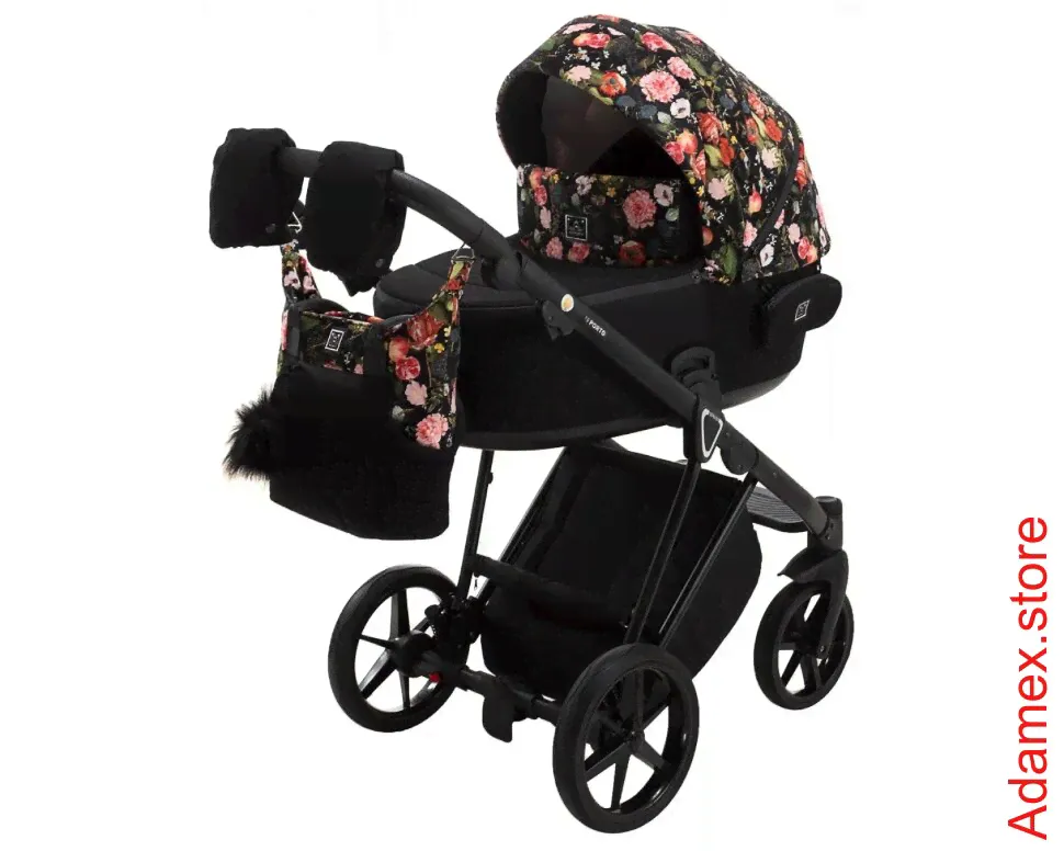 Коляска Adamex Porto Flowers 2 В 1 - PO-FL1