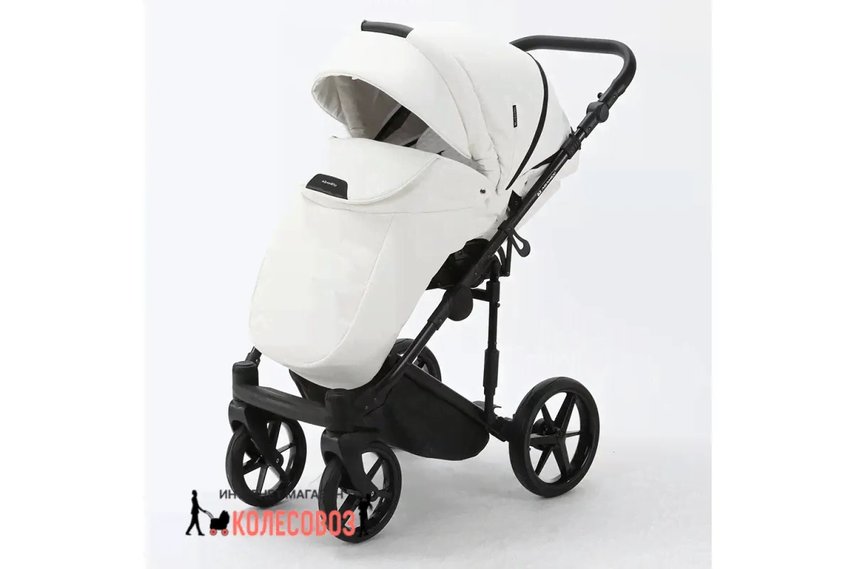 Коляска Adamex Zico Deluxe 2 в 1 Z-SA1 Белая экокожа-1
