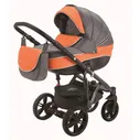 Коляска 2 в 1 Adamex Avanti Deluxe X13 графитовый-оранжевая кожа